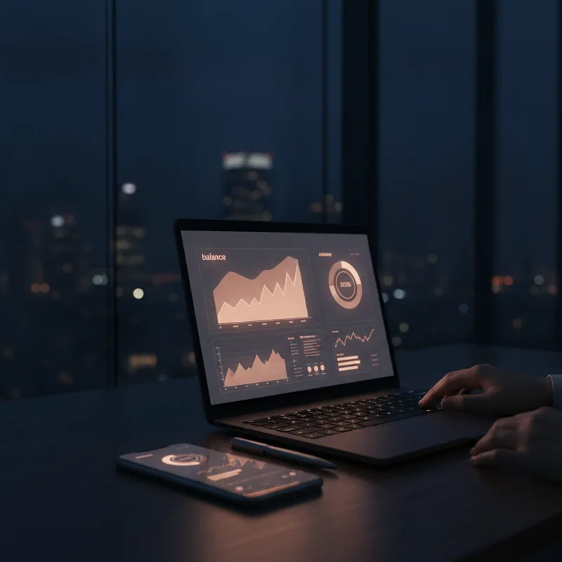 dashboard med AI-drevne markedssignaler, live-trendgraf og tillidsniveauer